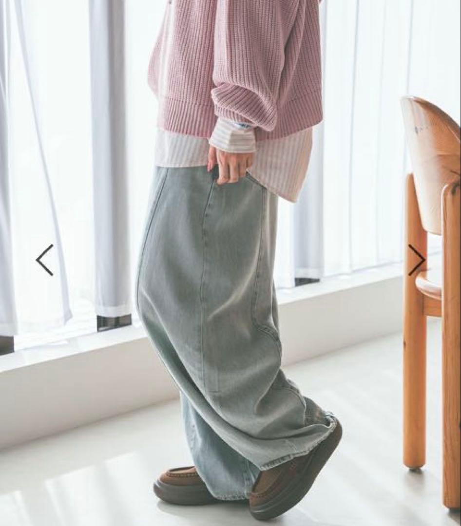 ニコアンド NKJ2026SS 3Dドロップデニムパンツ　L