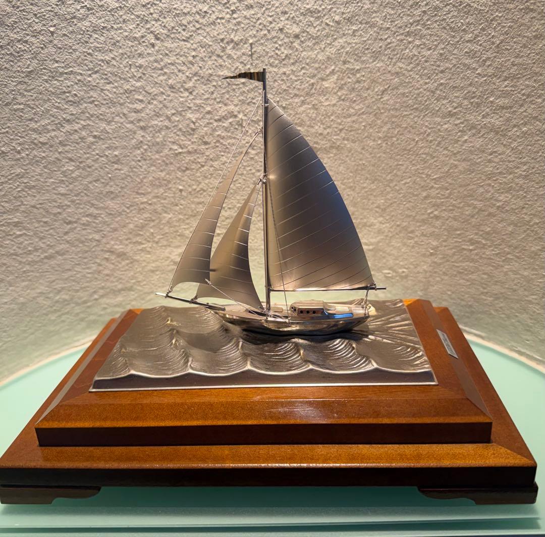 たくさん専用 ケース付き　武比古作　銀製置物ヨット985