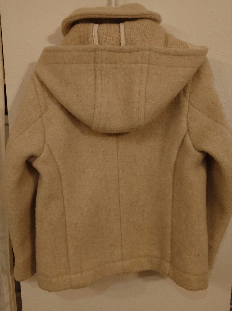 DANTON フード付きウールモッサコート ベージュ