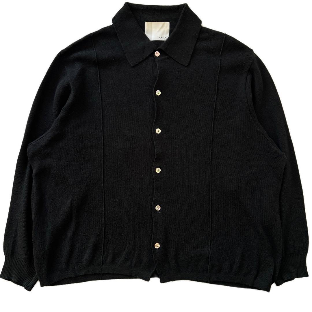 【サイズ1 / KAIKO】ボックスニットシャツ ブラック