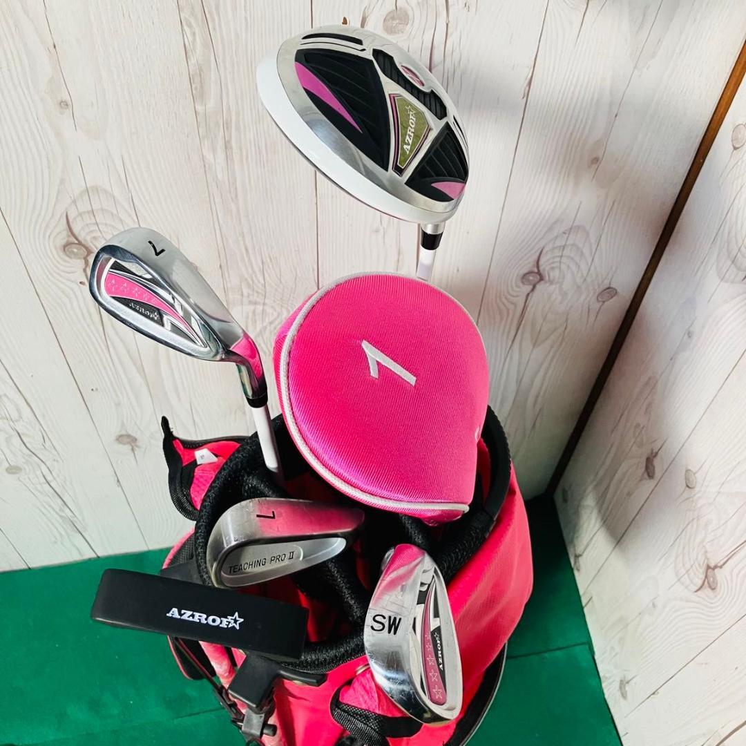 AZROF ジュニアゴルフクラブ4本セット 練習クラブ付き アズロフ エントリー