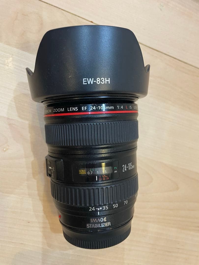Canon キヤノン EF 24-105mm F4L IS USM新品フード付き