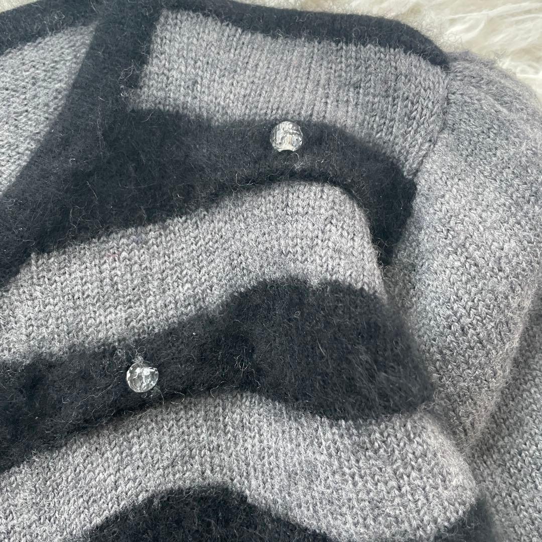 YVES SAINT LAURENT アンゴラ混　ビーズ　長袖　ニット　セーター