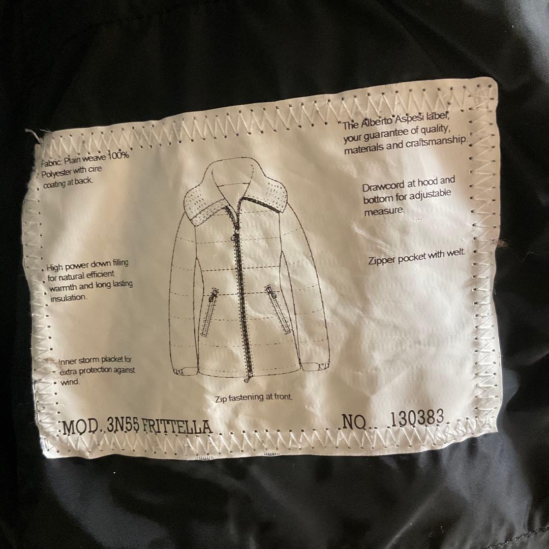 ASPESI フード付きダウンジャケット カーキ　(ダウン90%フェザー10%)