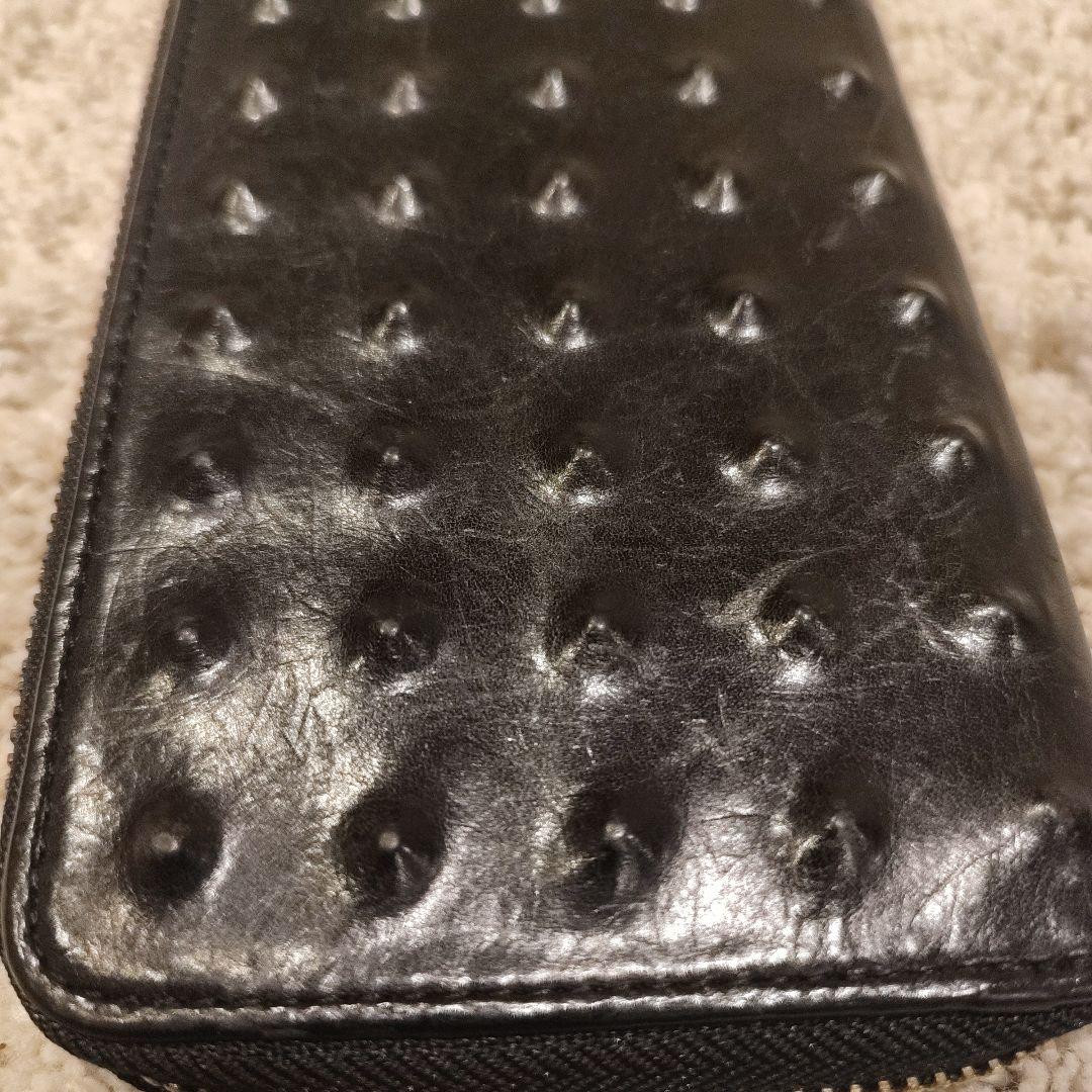 [美品]ミハラヤスヒロ MIHARA YASUHIROスタッズ付き黒レザー長財布