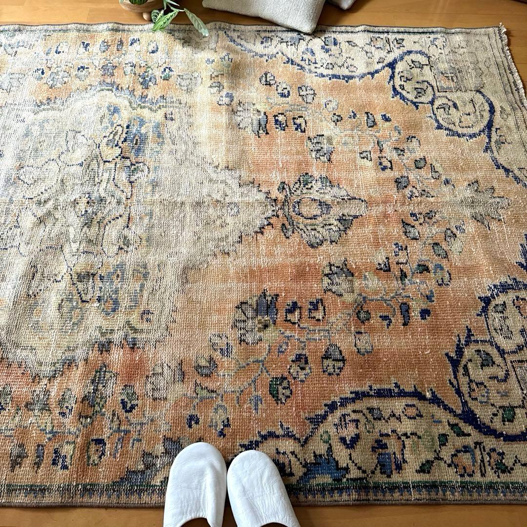 gigi（プロフ必読）　132×235擦れシャビートルコヴィンテージラグ