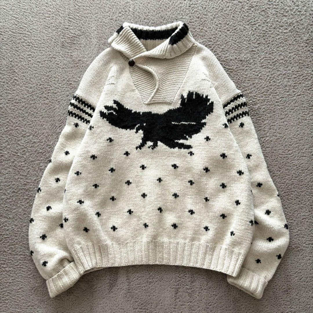 RALPH LAUREN 90s ニット イーグル柄 カウチンセーター