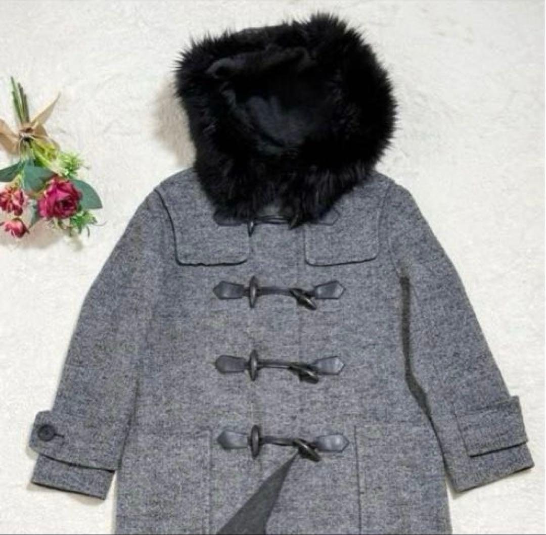 美品　グレースコンチネンタル　ダッフルコート ロング ヘリンボーン　2way