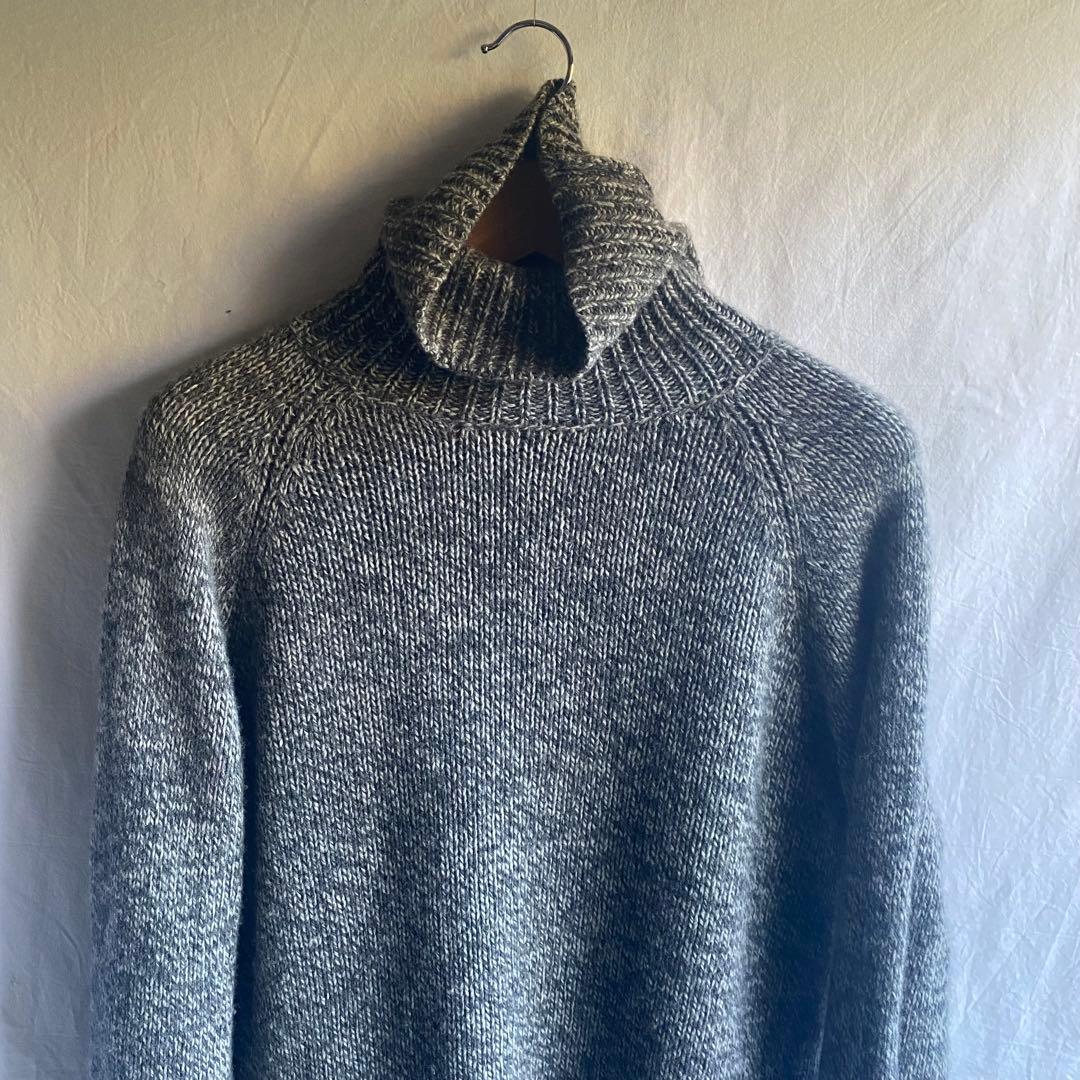 BARENA カシミア　メランジ　タートルネックニット　グレー　XL