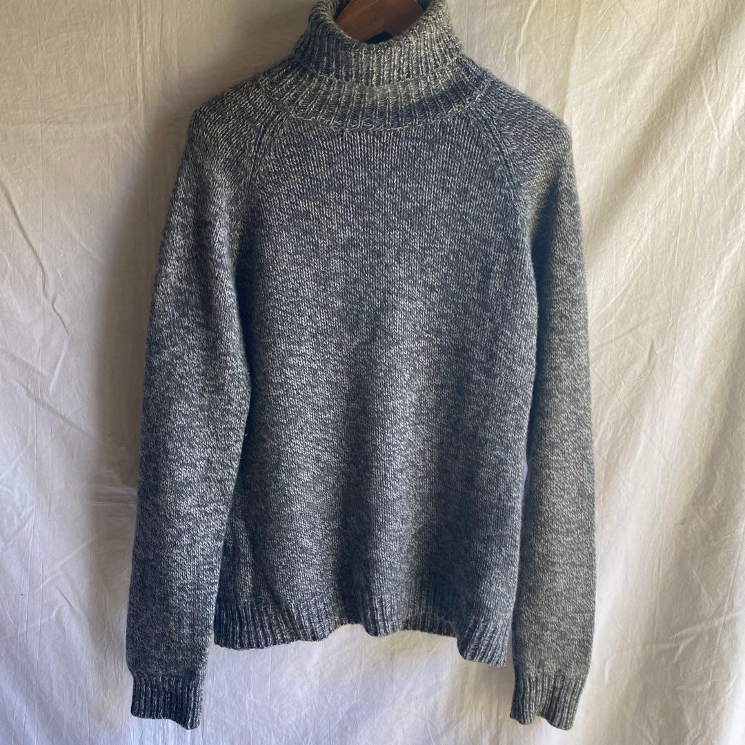 BARENA カシミア　メランジ　タートルネックニット　グレー　XL