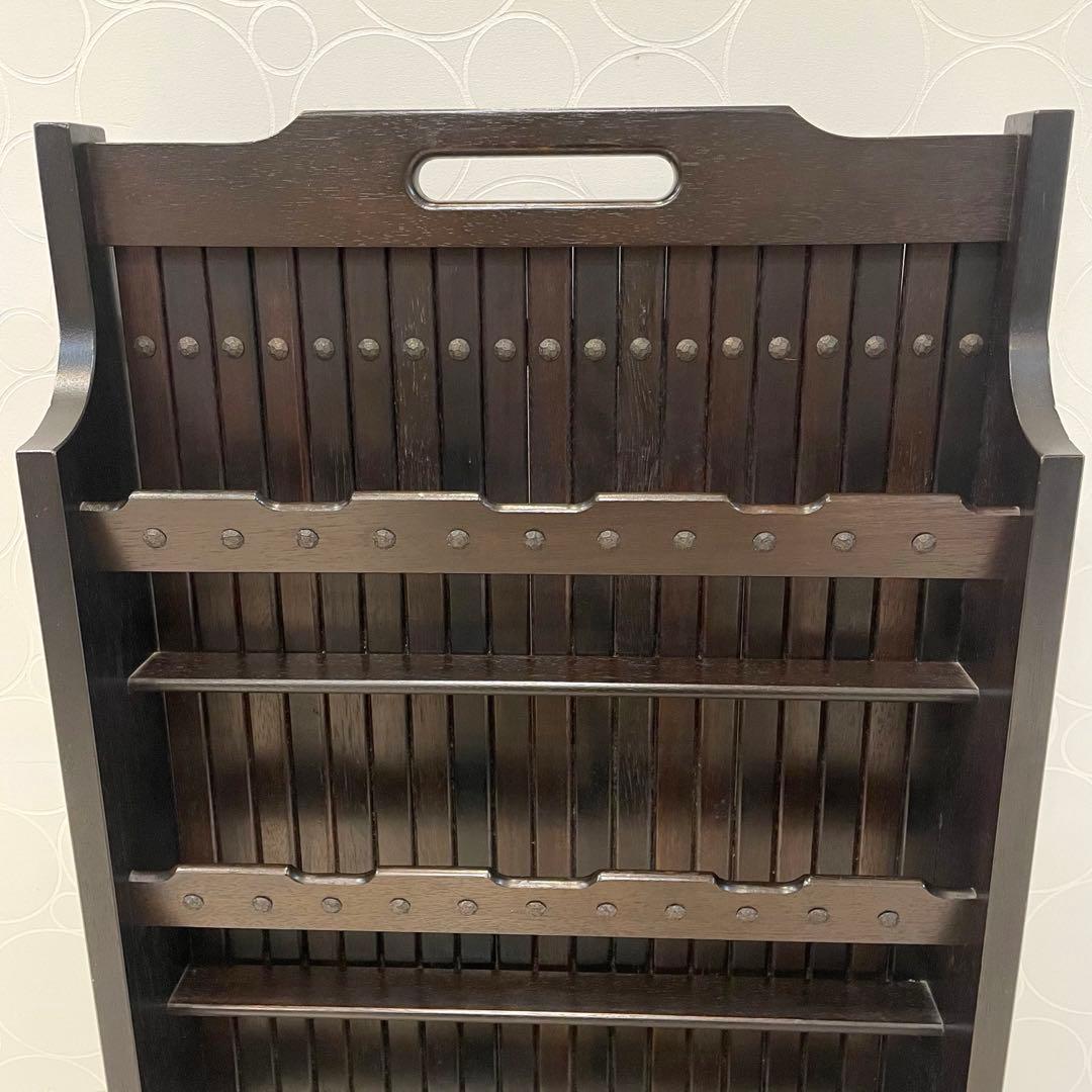 【希少】オールドカリモク 木製マガジンラック スリッパラック 収納棚 レトロ