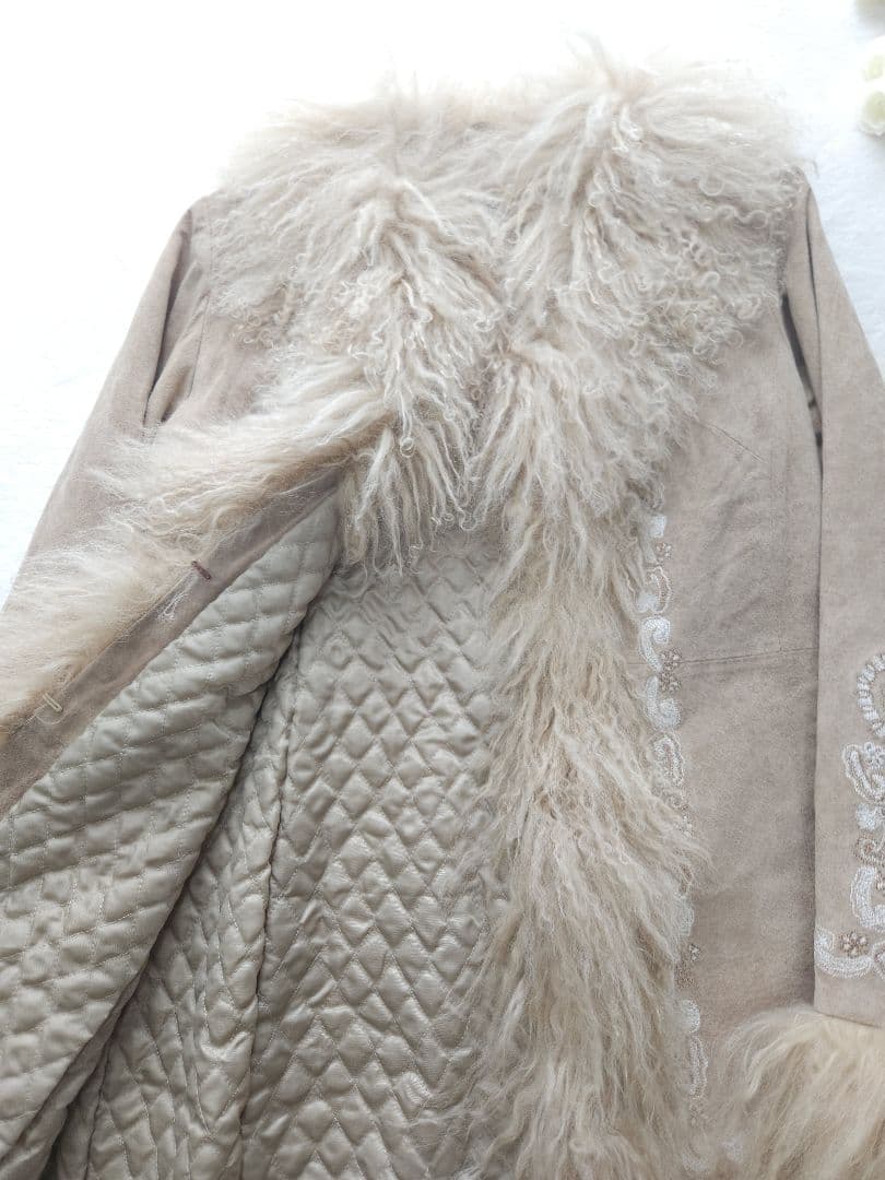 MaxMara MARINARINALDI 美品 高級ラムスキンファーコート