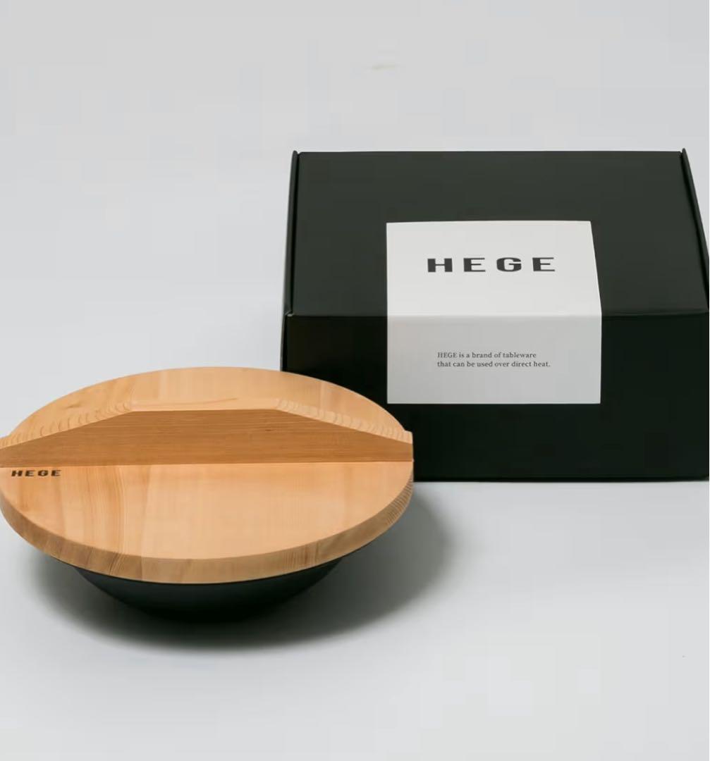 早い者勝ち！新品！HEGEφ250直火鍋(ブラック)＆さわら木蓋付き