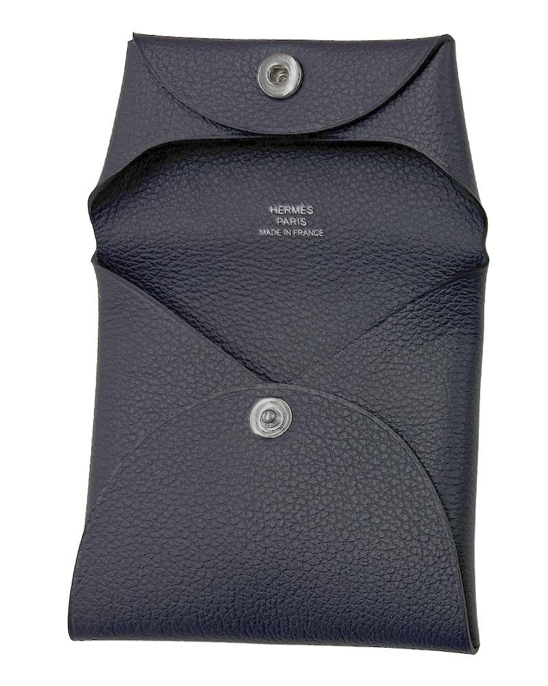 HERMÈS ネイビー レザー ケース
