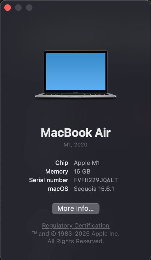 Apple MacBook Air M1 2020 16GB シルバー