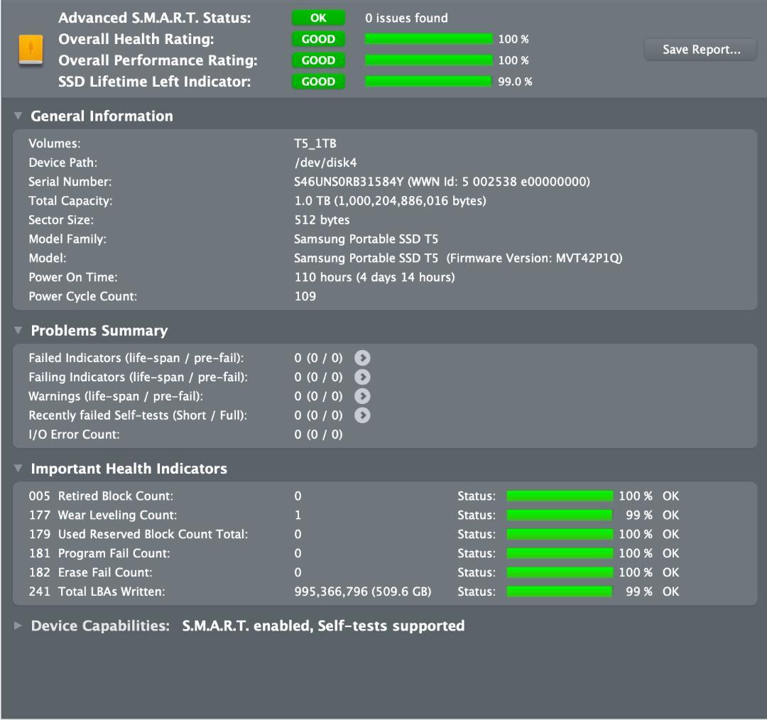 Samsung Portable SSD T5 1TB 健康診断済み ケース付き