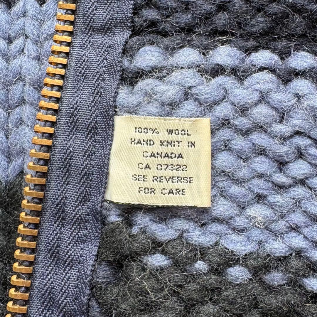 カナディアンセーター カウチンセーター ニット ボーダー柄 ジップアップ ウール