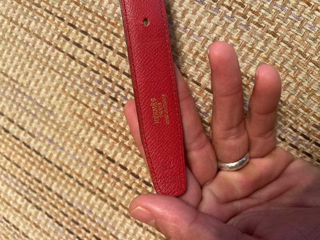 レッド ブラック レザーベルト