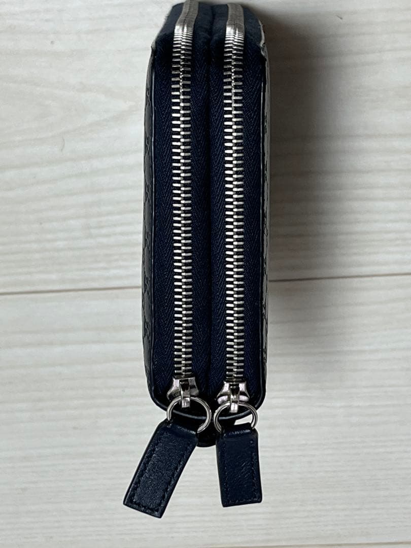 【箱&袋付き】グッチ 長財布　マイクロシマ レザー ダブルジップ オーガナイザー