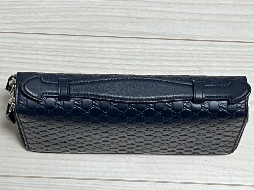 【箱&袋付き】グッチ 長財布　マイクロシマ レザー ダブルジップ オーガナイザー