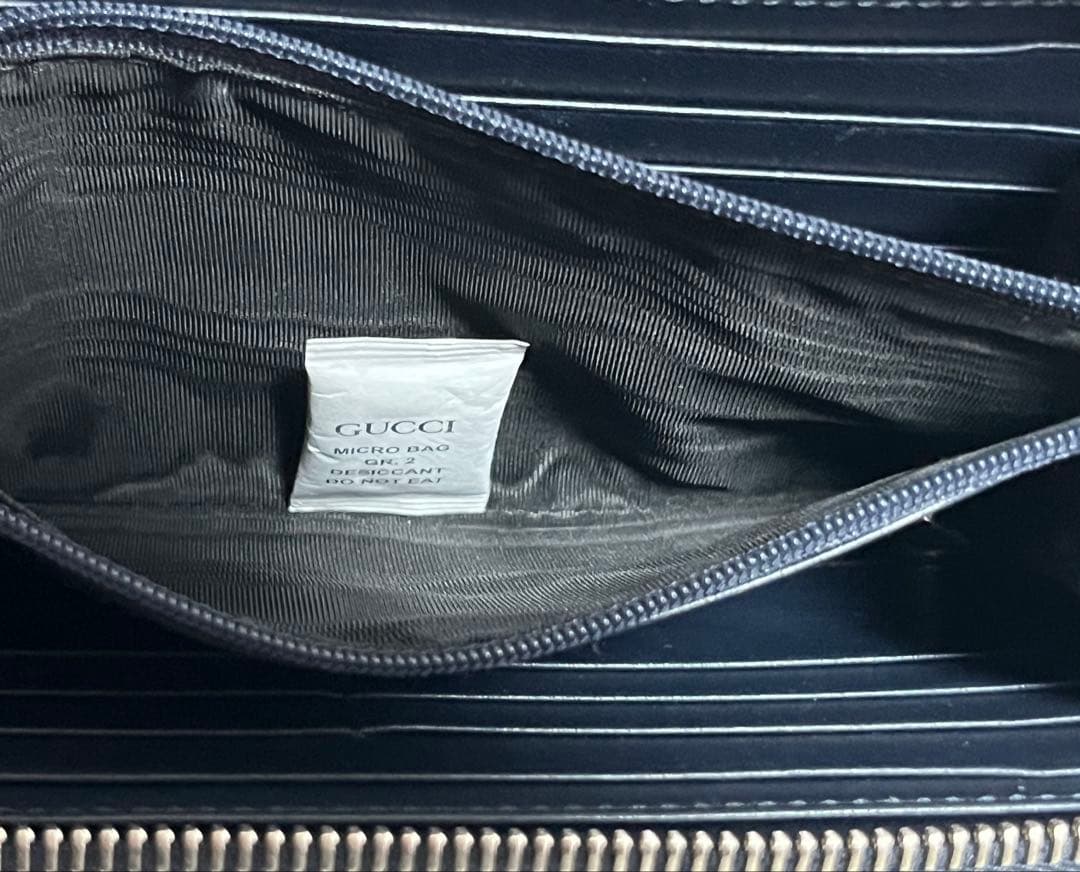 【箱&袋付き】グッチ 長財布　マイクロシマ レザー ダブルジップ オーガナイザー