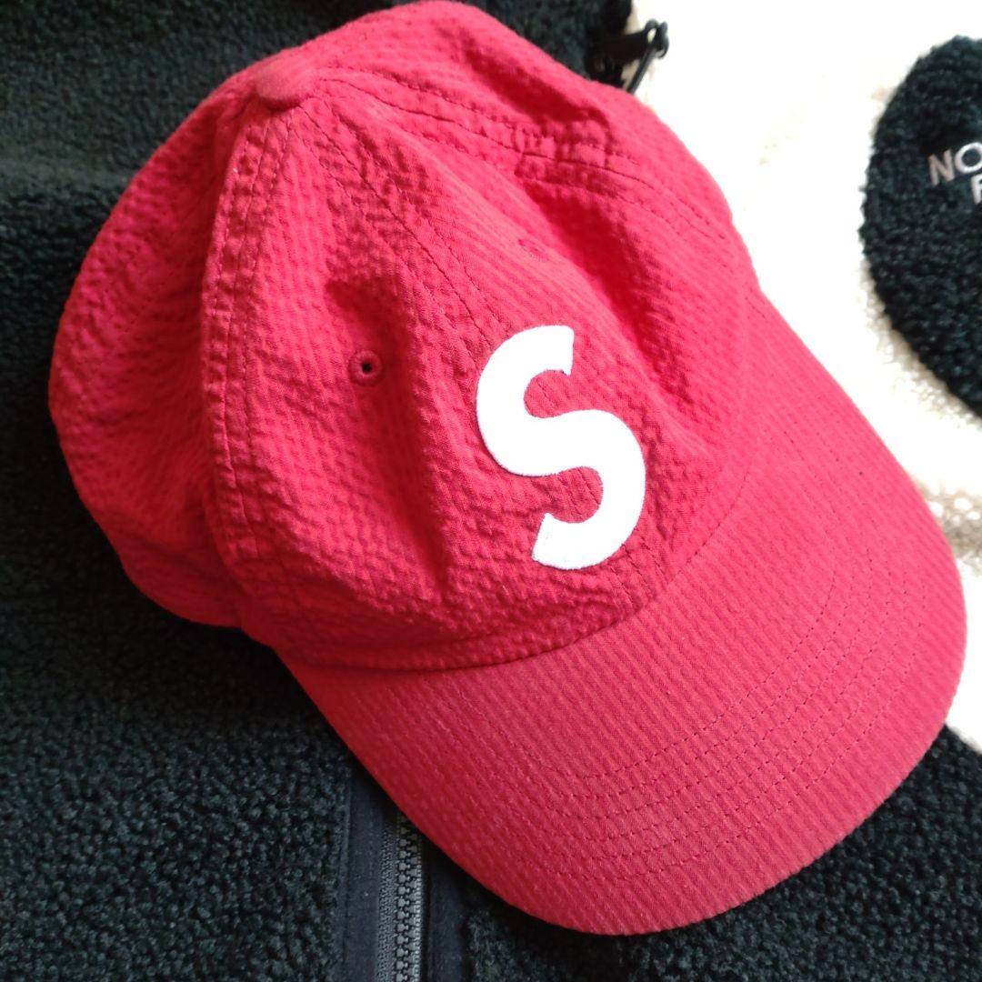 シュプリーム Supremeコットン綿100% Sロゴフリーサイズキャップ帽子赤