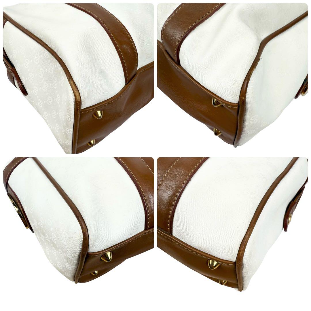 GUCCI グッチ マイクロGG ミニボストンバッグ ホースビット ホワイト