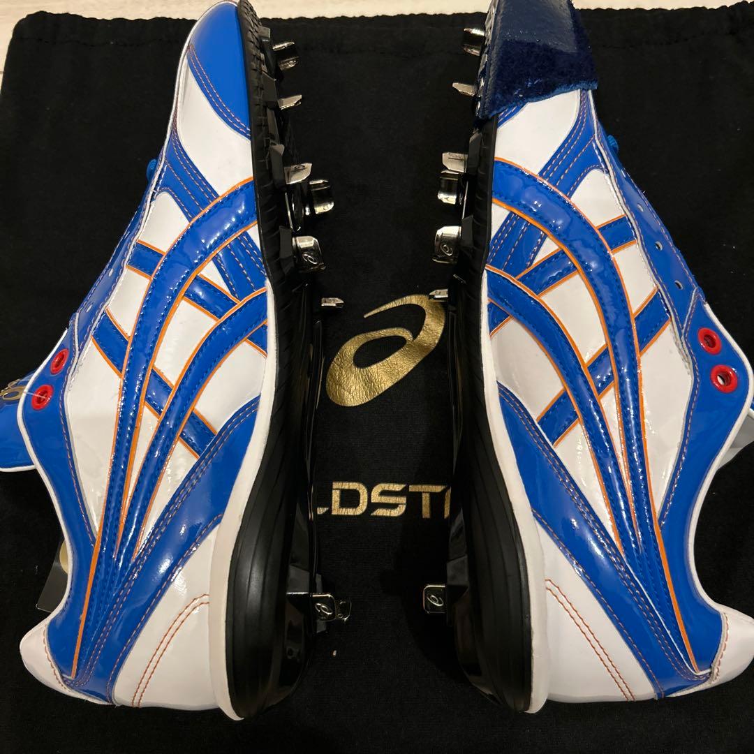 シ*ュ様 asics アシックス 青白 スパイクシューズ 27cm