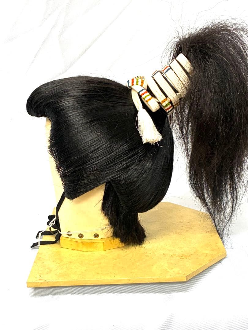 信長、中サイズ、中古舞踊かつら、大衆演劇かつら、日本髪かつら、ケース付き