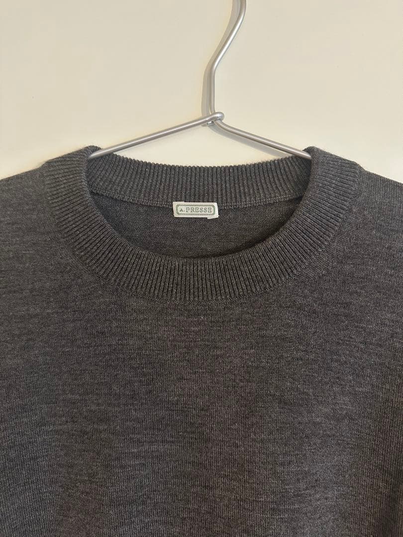 A.PRESSE アプレッセ22FW L/S Knit T-Shirt GRAY