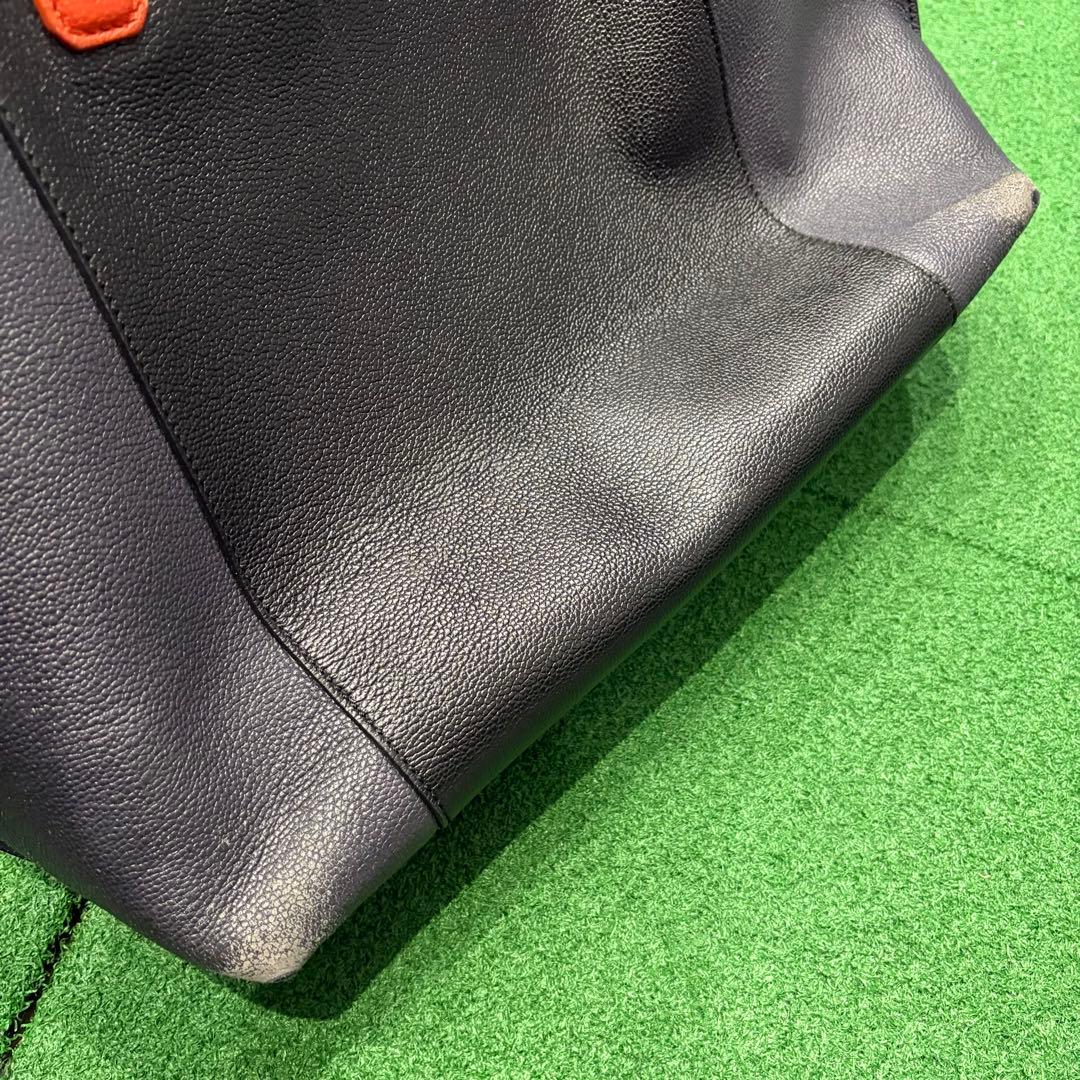 TODS 希少！メンズ　レザートートバッグ　ブラック　オレンジ　中古品