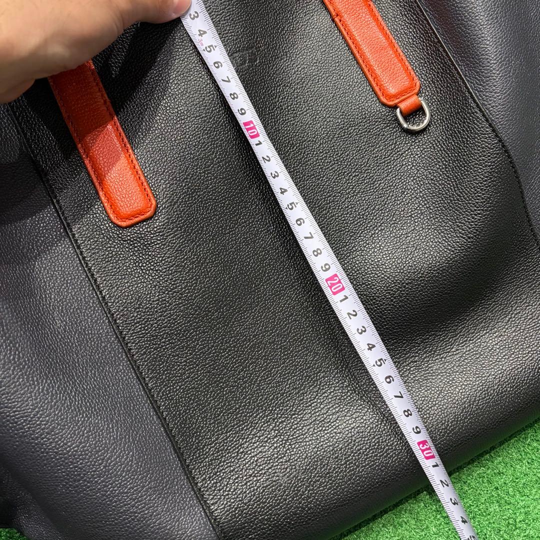 TODS 希少！メンズ　レザートートバッグ　ブラック　オレンジ　中古品