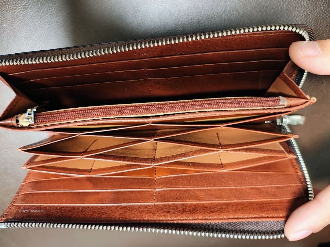 CYPRIS（キプリス）コードバン＆シラサギレザー　ハニーセル長財布