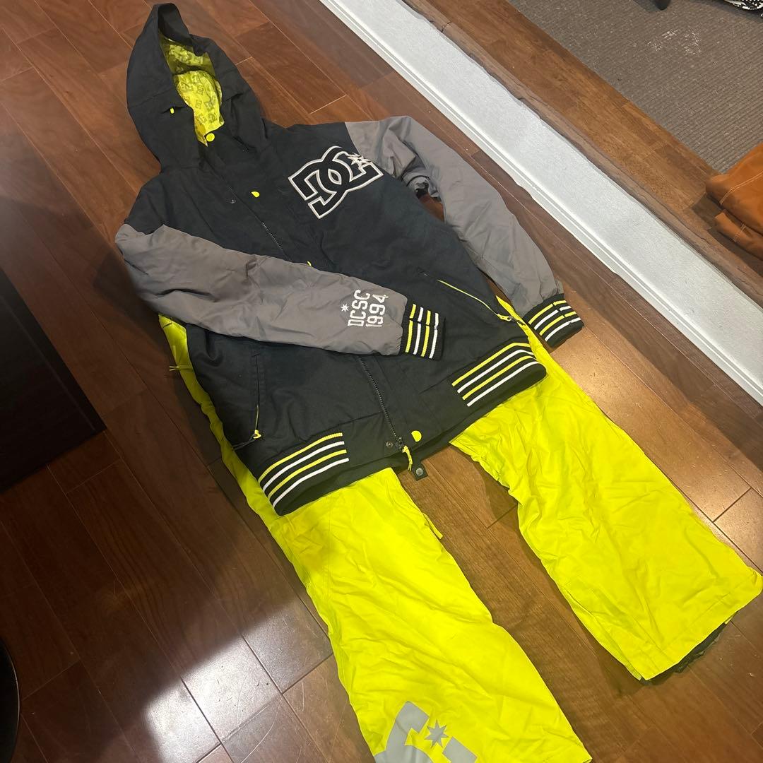 DC スノーボードウェア Mサイズ グレー/イエロー　上下セット