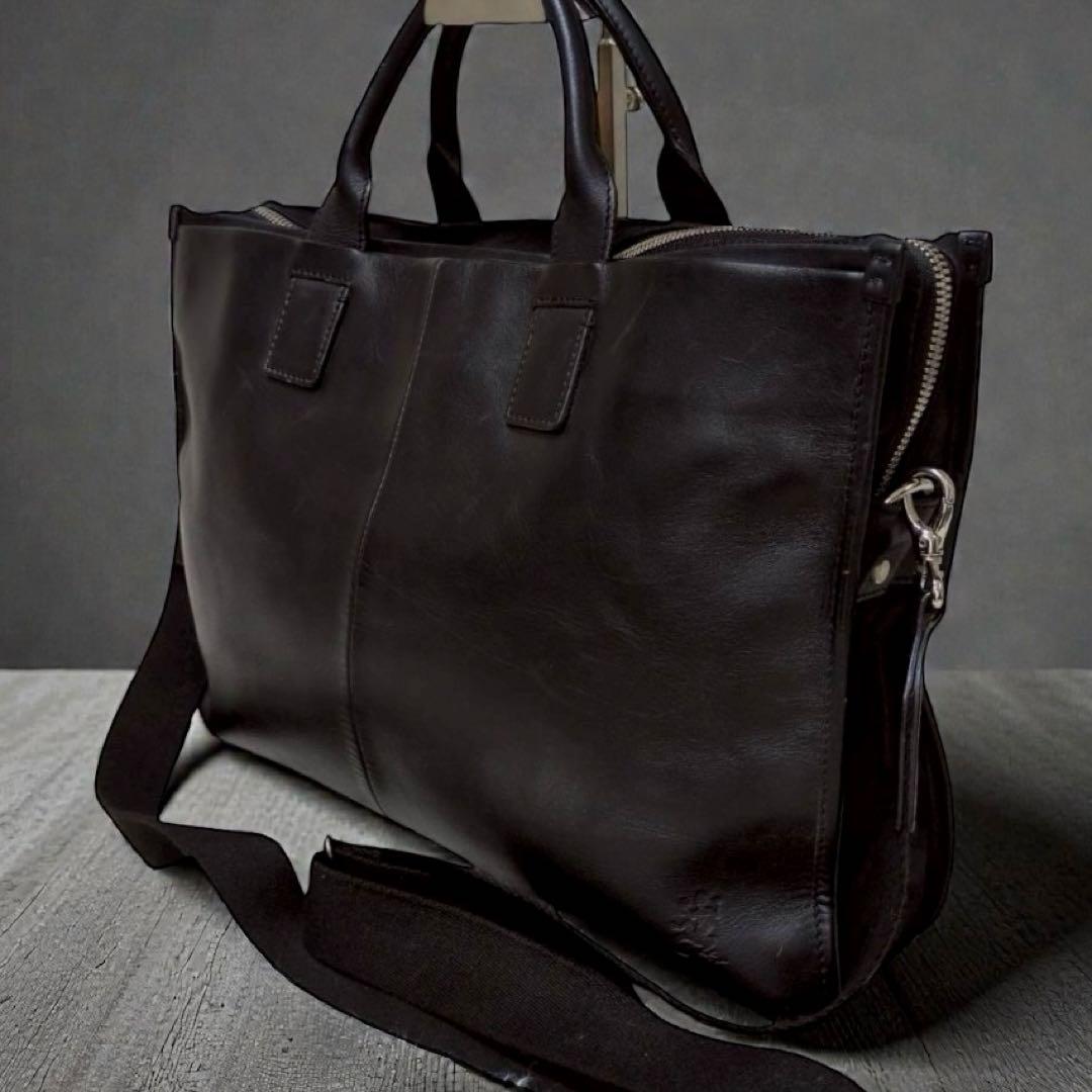 バッグ agnes.b 2way business bag leather logo