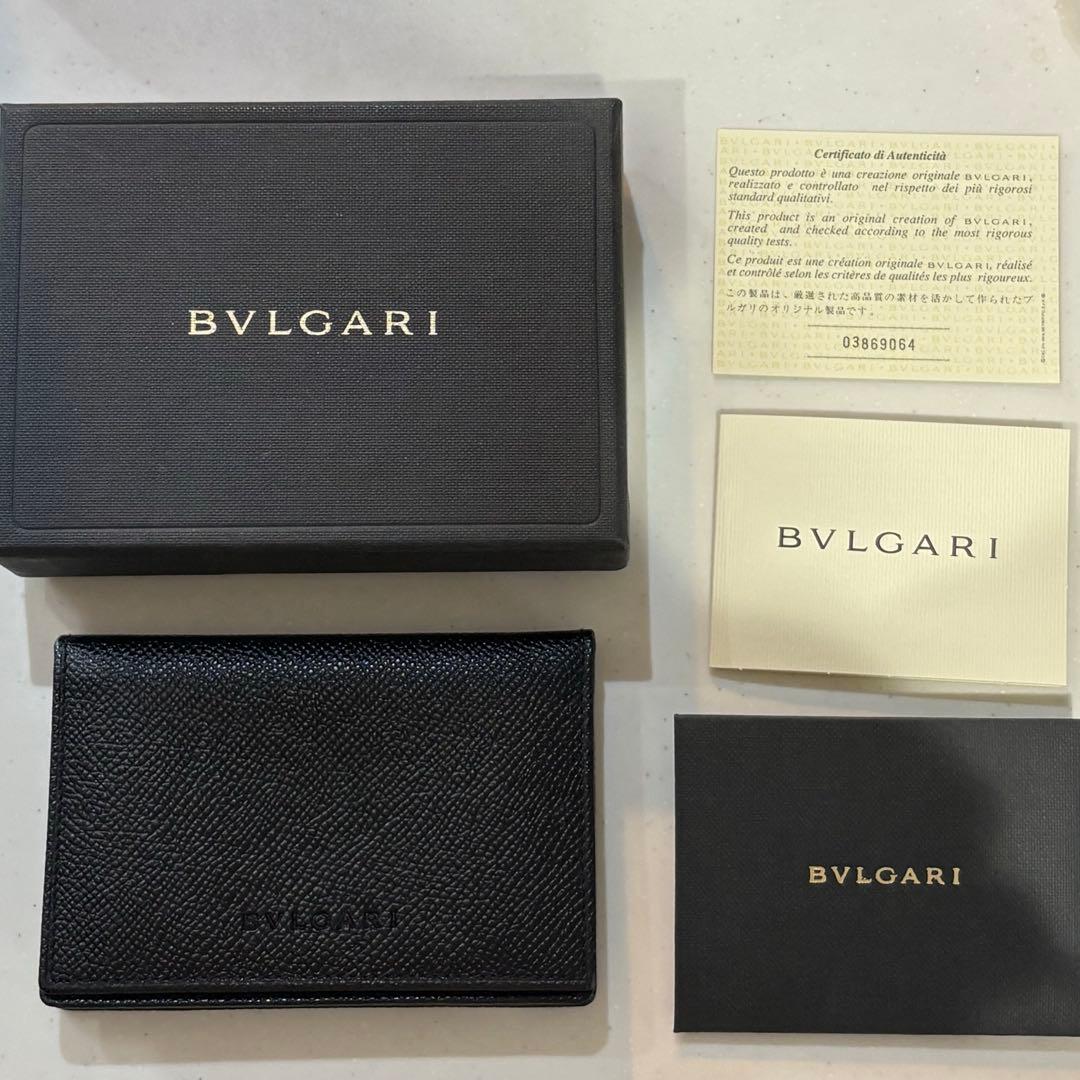 【新品】BVLGARI ブラック 名刺入れ　カードケース レザー