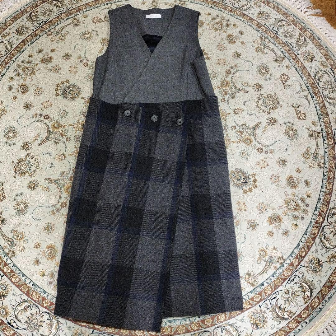 専用です。ADORE ノースリーブ チェックワンピース38