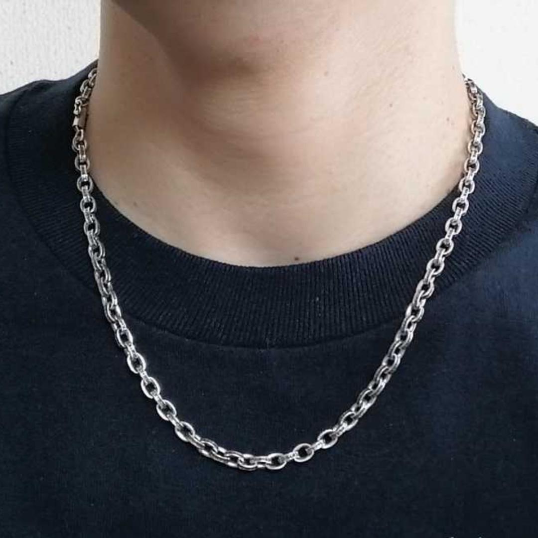 ペーパーチェーン ネックレス シルバー925 40-60cm 6mm