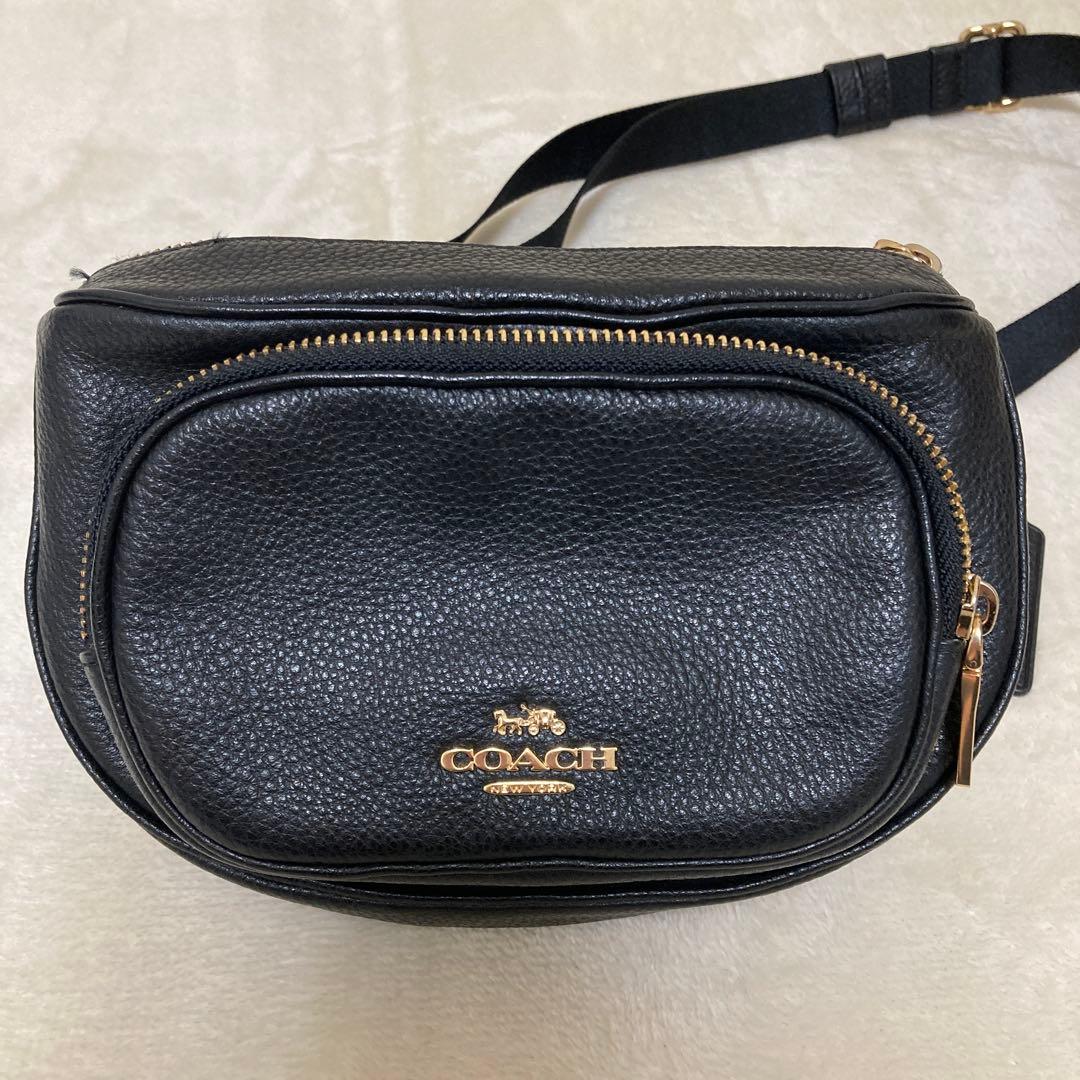 コーチ COACH 6488ブラック ボディバッグ 　ウエストバッグ 極美品