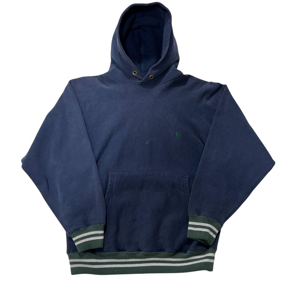 USA製 チャンピオン リバースウィーブ パーカー L ネイビー 90s刺繍タグ