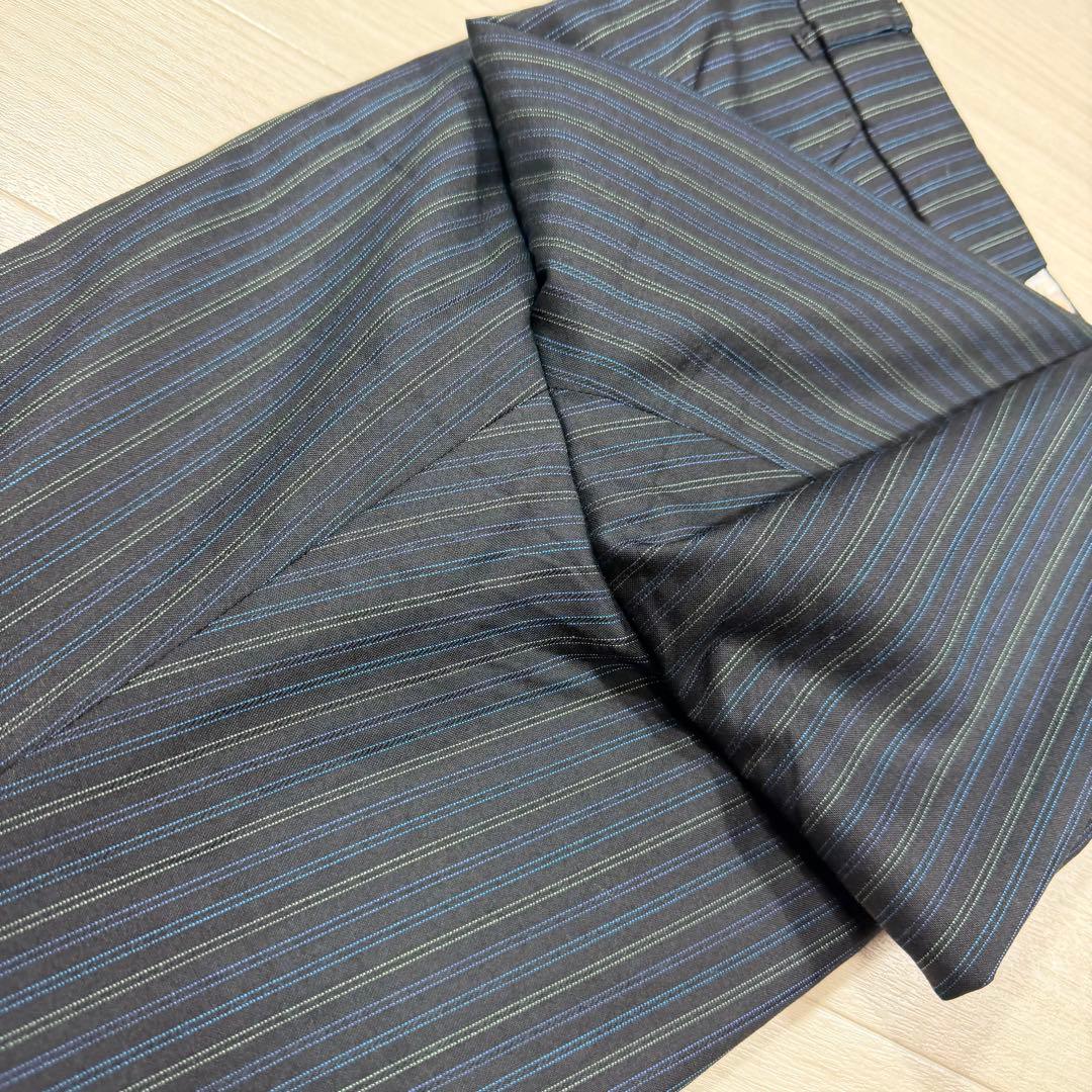 極美品 ポールスミスブラック 花柄 マルチストライプ パンツスーツ L