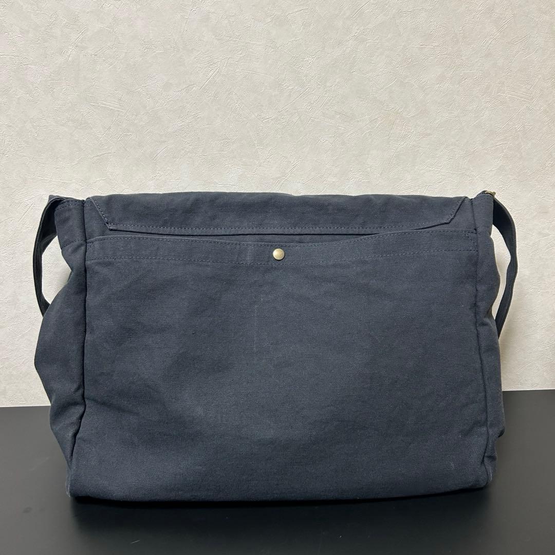 【廃盤】香久山鞄 赤さび染め 帆布 ショルダーバッグ(L) ネイビー