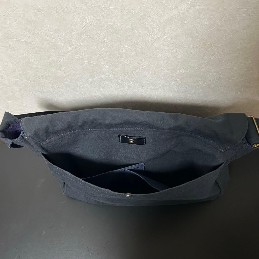 【廃盤】香久山鞄 赤さび染め 帆布 ショルダーバッグ(L) ネイビー