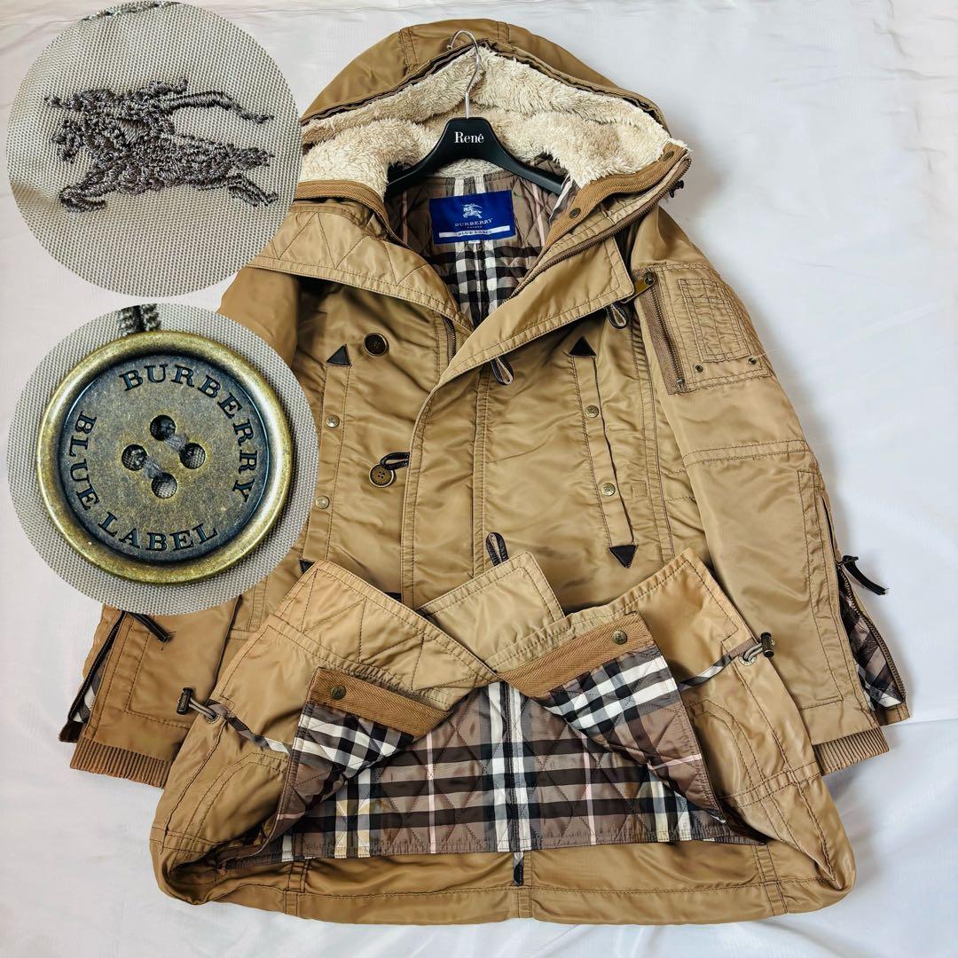 美品 BURBERRY BLUE LABEL モッズコート ノバチェック ロング