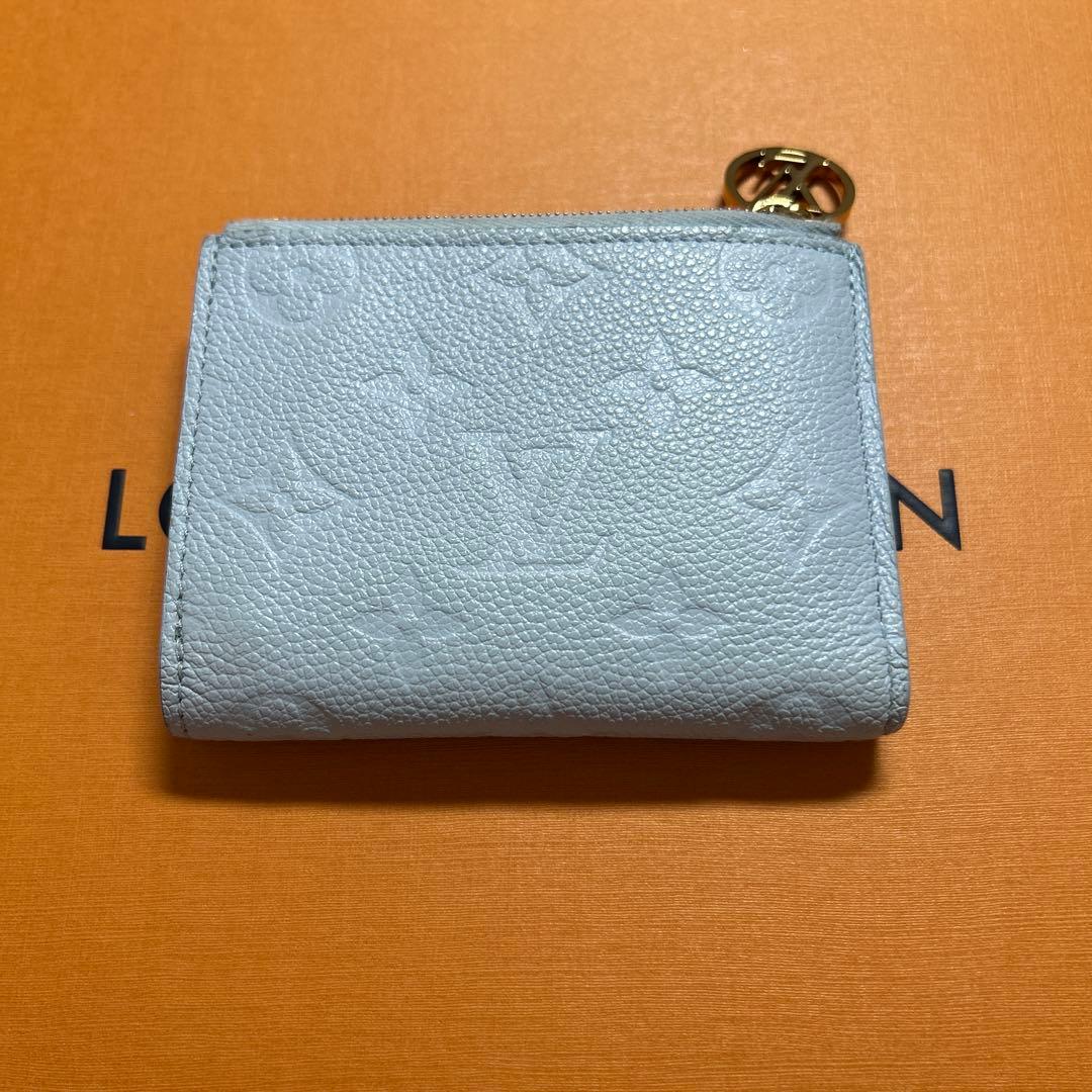 美品★ルイ ヴィトン★ポルトフォイユ・リサ★折り財布★水色ブルーオランプ