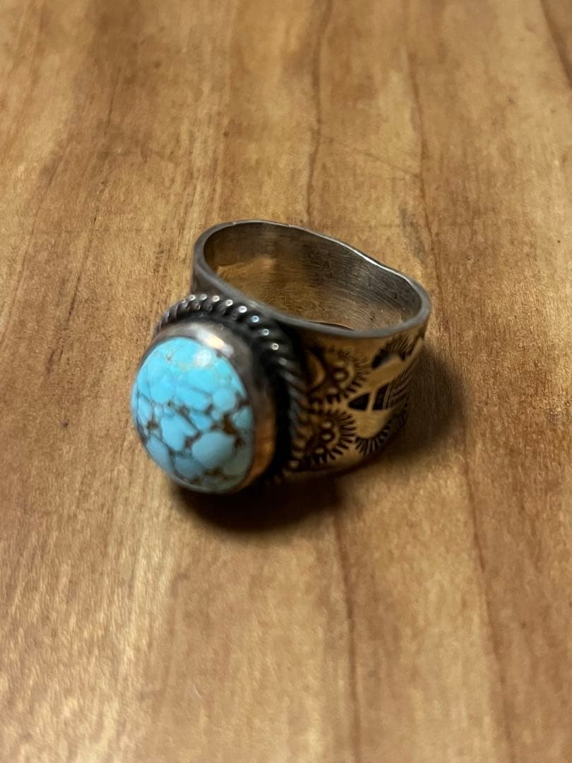 ターコイズ ナンバーエイトリング ネイティブ ナバホ ウィングロック チマヨ