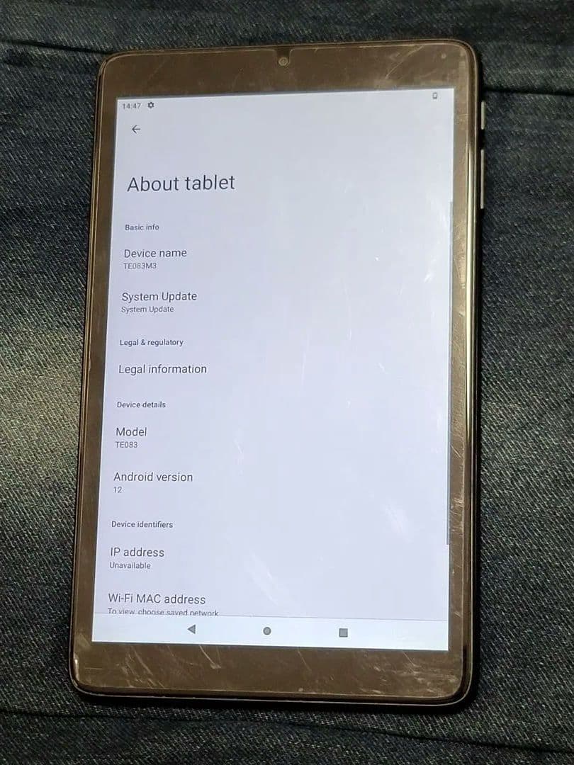 LUCA TE083M3N1-B 8インチ タブレット 動作確認済み