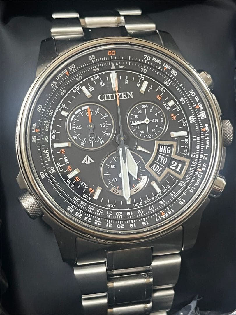 美品　シチズン プロマスター スカイ 電波ソーラーBY0080-57E メンズ