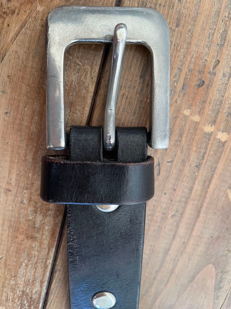 W34クライミー メタルジャケット レザー スタッズ ナロー ベルト