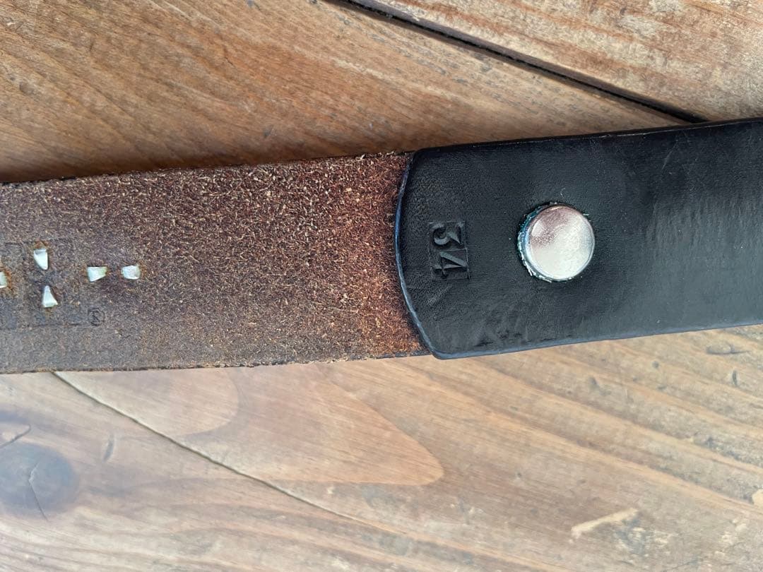 W34クライミー メタルジャケット レザー スタッズ ナロー ベルト